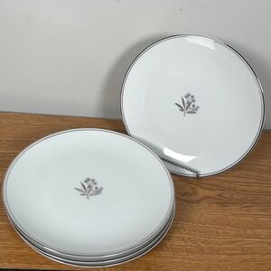 Noritake China Bessie 5788 Salad Dessert Plate White Floral Japan Set/4 VTG (#2)